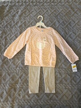 Carter's Light Pink Toddler Long Sleeve Top/Leggings, 5T NWT